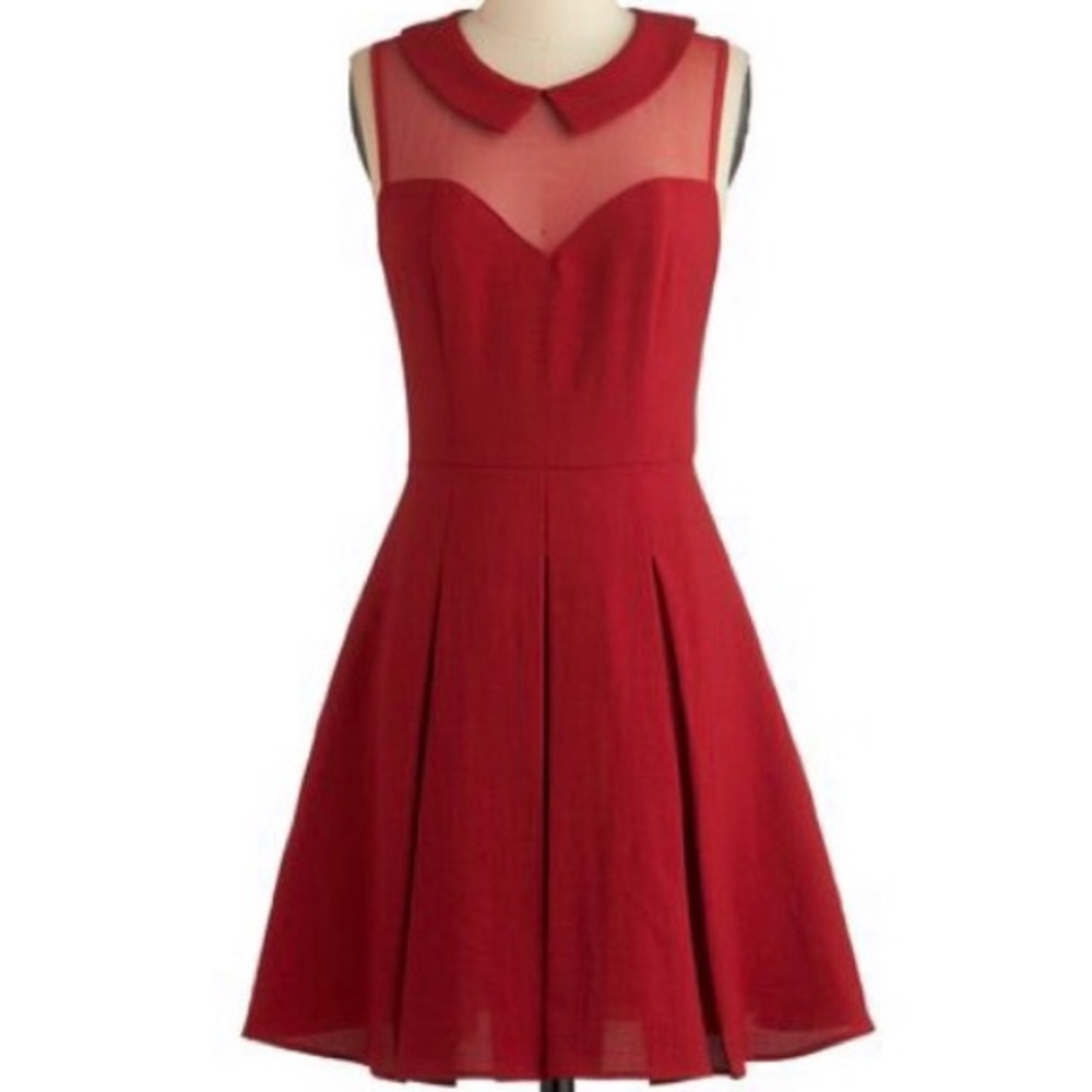 ModCloth Served on Skates Red Dress NWOT
